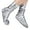 Silver, variant on TMOYZQ Unisex Novelty Shiny Socks, Sparkly Glitter Dance Party Shiny Sequin Socks Mid Calf Anklet Crew Socks Halloween Cosplay Costumes Accessories