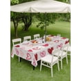 thumbnail image 3 of Outdoor Tablecloth with Umbrella Hole and Zipper, Valentine's Day Rectangle Table Cloth 60x102 Inch Waterproof Tablecloth, Colorful Loves Heart Romantic Beige Picnic Table Cover for Patio Camping, 3 of 7