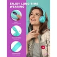 thumbnail image 7 of On-Ear Headphones with Microphone, Lightweight Folding Stereo Bass Headphones with 1.5M Tangle Free Cord, Green & Purple, 7 of 7