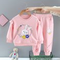 thumbnail image 5 of Tigivemen Toddler Girls Fall Clothes Long Sleeve Outfits Baby Girl Clothes Kids Printed Sweatshirt Pant and Top Set Pink Size 3-4 Years, 5 of 7