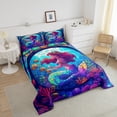 thumbnail image 4 of Erosebridal Mermaid Princess Bedding Sets Twin with Comforter, Underwater World Duvet Insert, Ocean Coral Reversible Down Comforter, Ultra Soft Room Decor, 2pcs, 4 of 8