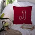 thumbnail image 3 of Letter J Initial Monogram - Maroon and White Fabric Decorative Pillow, 3 of 4