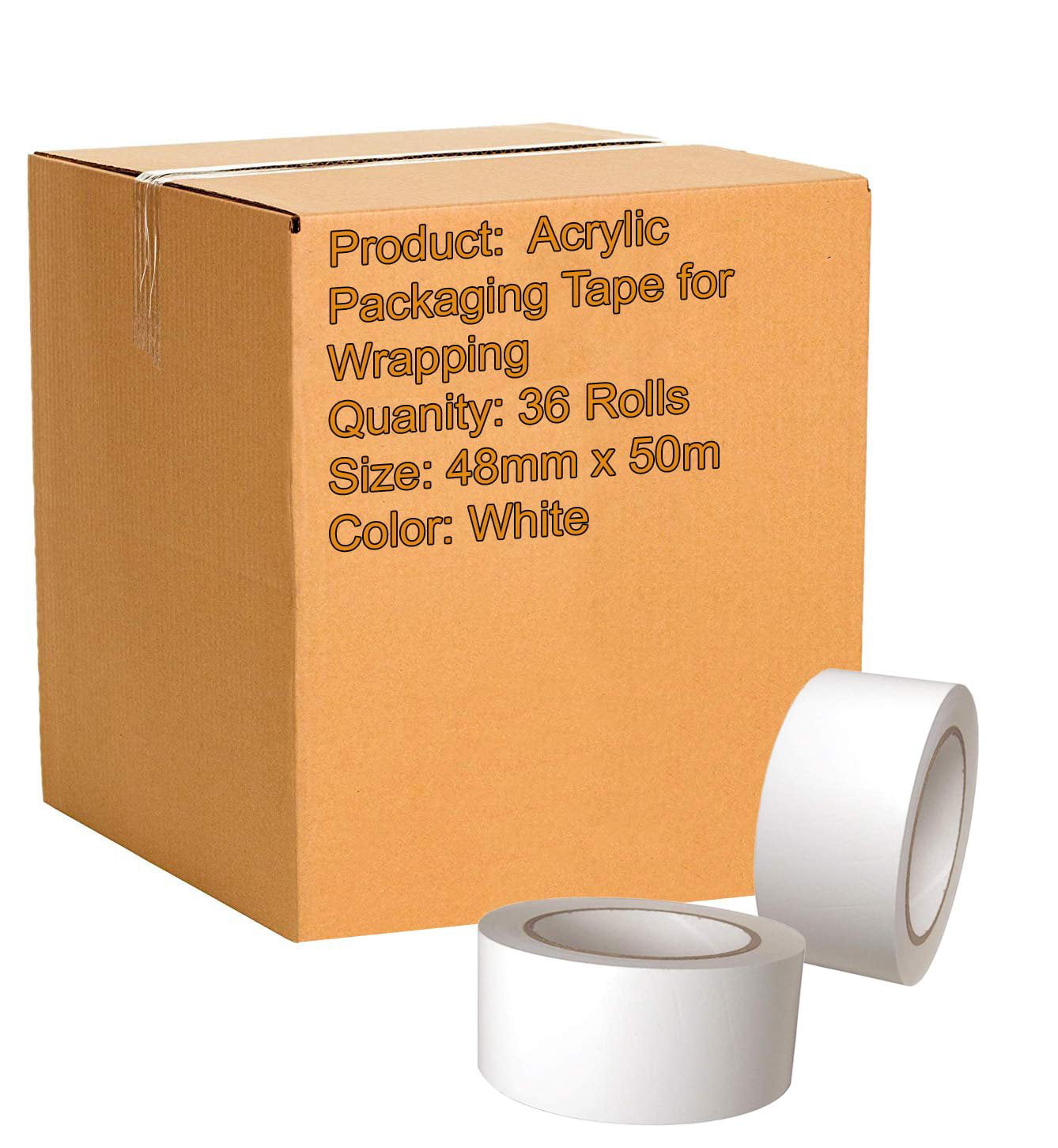 Extra Strong & Sticky Brown Packing Tape Packaging 48mm x 66m 36 Rolls 1 Box 