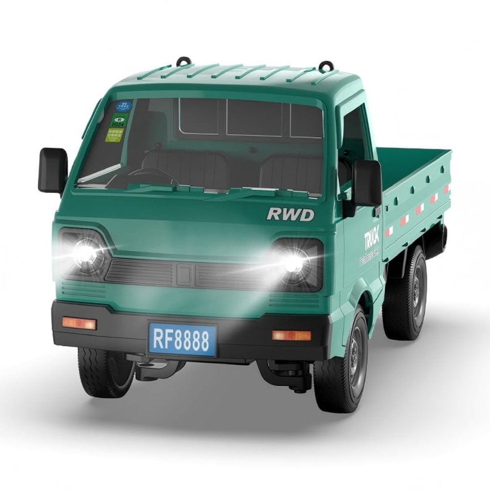 KF21 2.4G 1:16 Scale Remote Control Car with Simulated Lighting Manual Door Opening RC Truck with Cool Light Spray