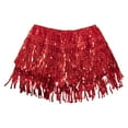 thumbnail image 4 of QHFBli Jupes à Sequins à Franges pour Femmes Shorts de Danse Festival Bas Rouge TP, 4 of 4
