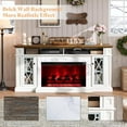 thumbnail image 6 of PLAUIN 70" Farmhouse Fireplace TV Stand with 33" Electric Fireplace, White & Barnwood, 6 of 6