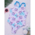 thumbnail image 5 of MSEMIS Girls Mermaid One Piece Swimsuit Kids Ruffle Bathing Suits with UPF 50+, Sizes 4-16 Sky Shading Cartoon 4, 5 of 6