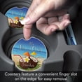 thumbnail image 4 of CounterArt "Five O' Clock Coconuts" 1 Pack Absorbent Stone Coaster for Vehicle Cup Holder 2.6" Diameter, 4 of 7