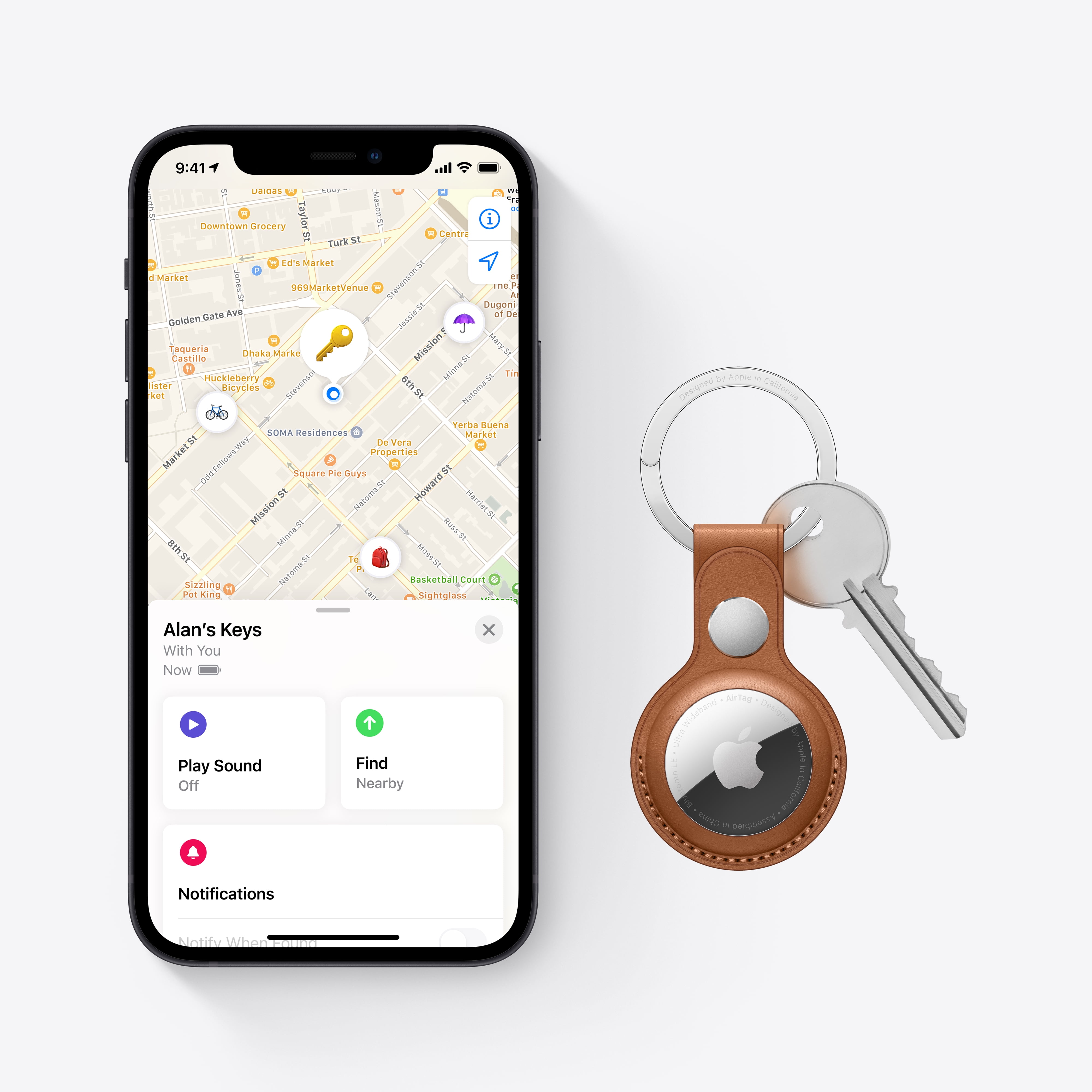 Tracker Bluetooth AirTag Apple Lot de 4 Key Finder avec une
