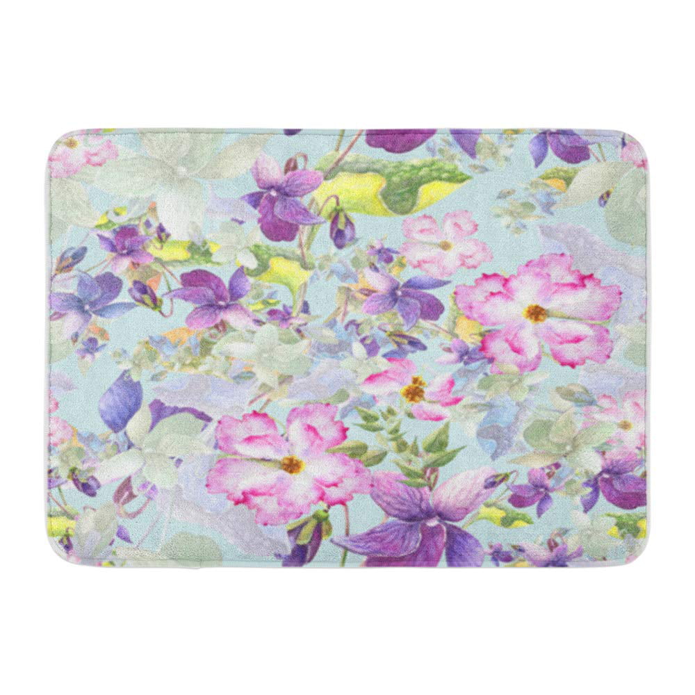 KDAGR Beautiful Watercolor Spring Flowers Violet Pansy and Wild Roses ...