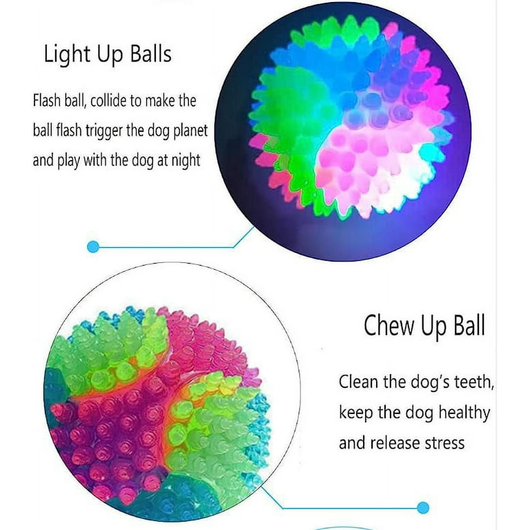 XTEILC pcs Light Up Dog Balls Flashing Elastic Ball Glow