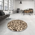 thumbnail image 4 of Ahgly Company Machine Washable Indoor Round Transitional Deep Peach Orange Area Rugs, 7' Round, 4 of 7