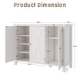 thumbnail image 7 of Kojooin 4-Tier Shoe Storage Cabinet, Farmhouse Shoe Rack Organizer Cabinet with 3 Adjustable Shelves & Side Cabinets, Freestanding Shoe Cabinet Storage with Anti-tip Fitting for Entryway, 7 of 7