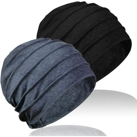 2 PCS Cotton Slouchy Chemo Beanies, Chemo Cap Headwear Cancer Hats for Women with Hair Loss