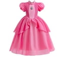 thumbnail image 3 of Guvpev Super Bros Galaxy Princess Costume Dress - Halloween Cosplay Costumes Peach Dress Up Outfits with Accessories - Classic Video Games Character Fancy Dress Costume for Carnival & Birthday Party, 3 of 5