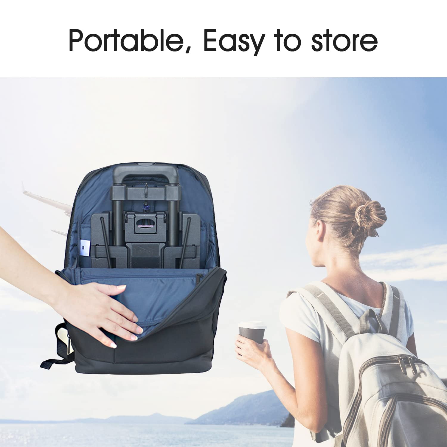 Car Seat Travel Cart for Airport Traveling,Extendable Base Plate,Foldable, Storable,and Stowable for Car Seat Carrier