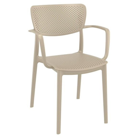 Compamia Loft Indoor Outdoor Dining Arm Chair in Taupe
