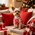 thumbnail image 5 of huayou Christmas Pet Sleeveless Vest, Santa Hat & Snowflake Printed Dog Cat Tank Top, Holiday Warm Clothes for Small Medium Pets, S Size, 5 of 7