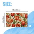 thumbnail image 2 of BaHomeck placemats Set of 4 rectangle Linen Cotton Placemats for Dining Table Washable Heat Resistant,18*12inch,Handpainted Tulips Pattern With Vintage Style, 2 of 4
