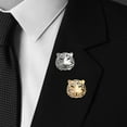 thumbnail image 2 of Tiger Shaped Brooch Rhinestone Inlaid Suit Brooch Fashion Clothes Accessory, 2 of 6