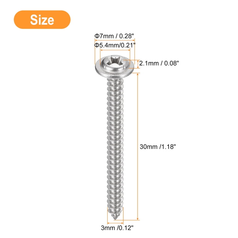 Self Tapping Wood Screws Uxcell ST1.7x6mm Phillips Pan Head Self ...