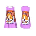 thumbnail image 7 of KLL Corgi In Sushi Roll Pattern Womens Summer Dresses 2025,Loose Round Neck Sleeveless Sundresses Tank Dresses with Pockets, 7 of 7