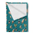 thumbnail image 2 of Space Soft Flannel Fleece Blanket, Surreal Universe with Foxes Cats Astronauts Rockets Floating Milky Way, Cozy Plush for Indoor and Outdoor Use, 50" x 60", Turquoise Beige Marigold, by Ambesonne, 2 of 5
