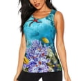 thumbnail image 3 of Goofa Corals and Tropical Fish Printed Womens Workout Tops for Women Sleeveless Yoga Shirts Athletic Running Tank Tops Sleeveless Gym Clothes Workout Apparel-XX-Large, 3 of 9