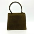 thumbnail image 2 of Pre-Owned Salvatore Ferragamo Gancini handbag in brown suede for women (Fair), 2 of 16