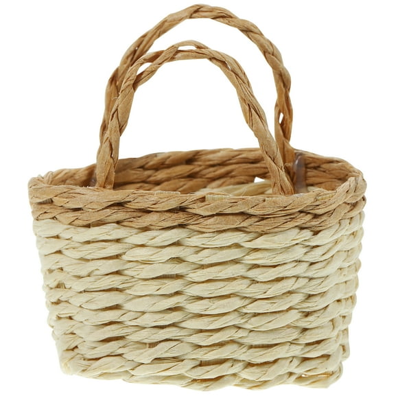 Mini Basket Ornament Mini Model Toy Miniature Basket Model Kids Basket Ornament