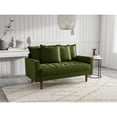 thumbnail image 3 of Pemberly Row 58" Modern Velvet Upholstered Loveseat in Olive Green, 3 of 8