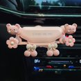 thumbnail image 2 of Cell Phone Car Mount Female Small Car Air Vent Car Navigation Phone Holder Anti-Shock Low Noise Flexible and Comfortable Touch Universal Navigation Phone Holder for iOS 4 to 7 Inch (Pink Cute Bear), 2 of 6