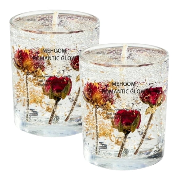 MEHOOM Rose Cardamom Lily & Hibiscus Scented Candles, 26oz Soy Candles with 90h Burn Time, Christmas Decorations for Home,2-Pack