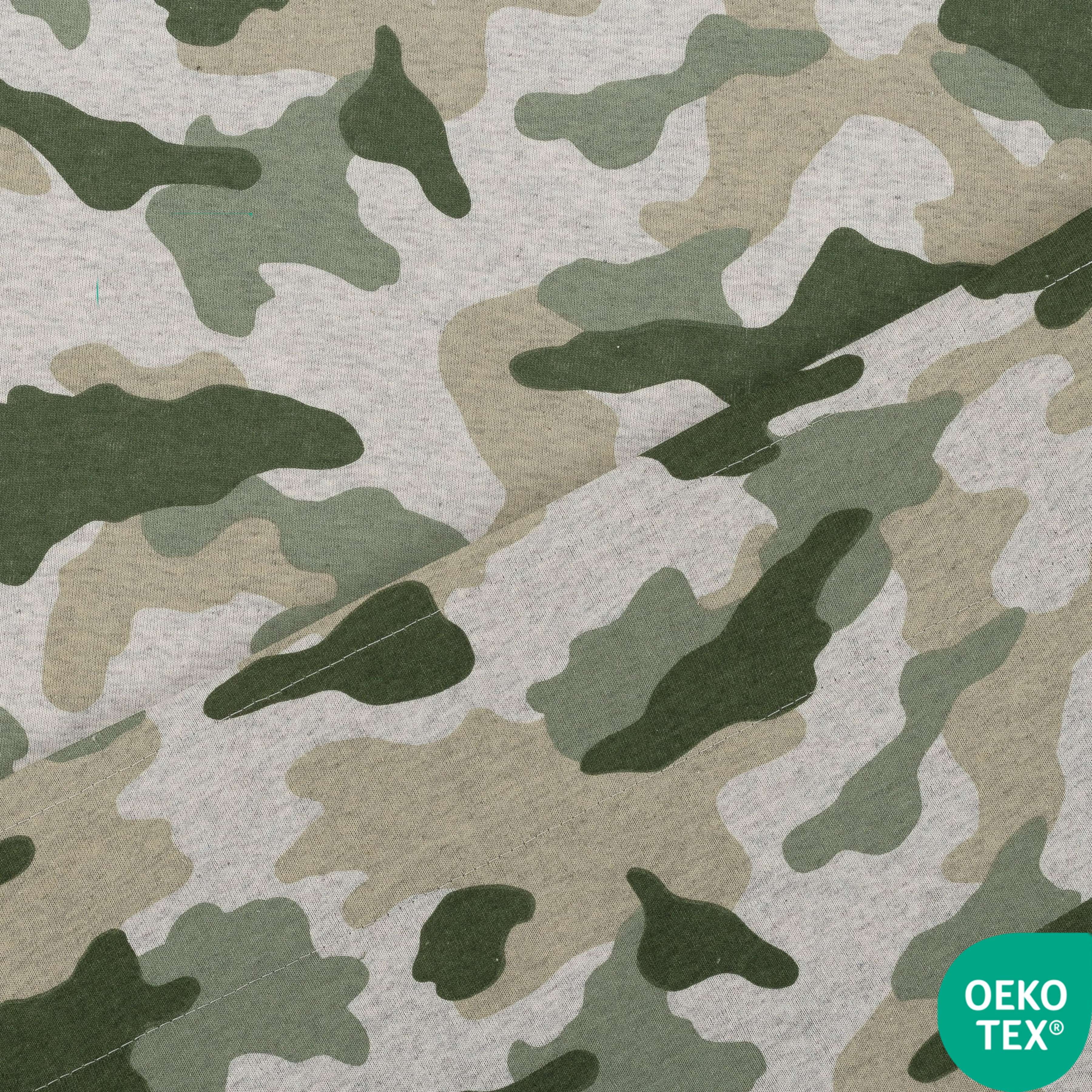 Mainstays Cotton Rich Extra Soft Jersey Bed Sheet Set, Full, Camo, 4 Pieces