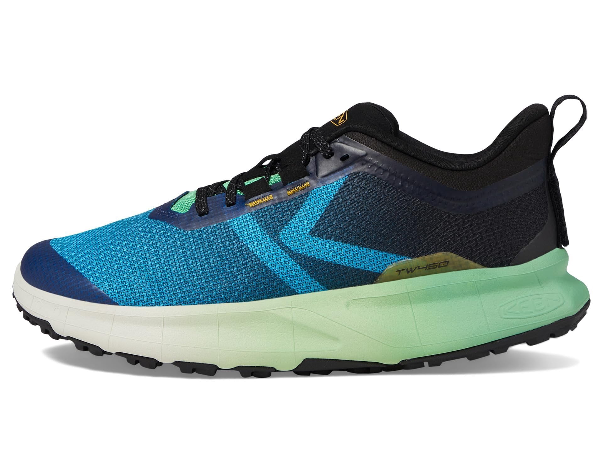 KEEN Men's 450 Dirt Hiking Shoe, Blue Danube/Absinthe Green, 13