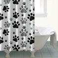 thumbnail image 4 of Grey Dog Paw Footprint Shower Curtain 72"x72" ,Bathroom Decorative Shower Curtains Set with 12 Hooks,Modern Waterproof Washable Shower Curtain, 4 of 6