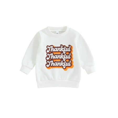 

Emmababy Long Sleeve Pullovers with Letter Print for Baby Thanksgiving