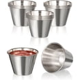 thumbnail image 1 of Fit Préparation de Repas [12 Pack Tasses à Sauce en Acier Inoxydable 2.5 oz, Ramequins en Métal Réutilisables, Bols à Condiments de Qualité Commerciale, Tasses à Portions Individuelles, Petites Tasses Rondes au Jus pour Maison, Restaurant, 1 of 7