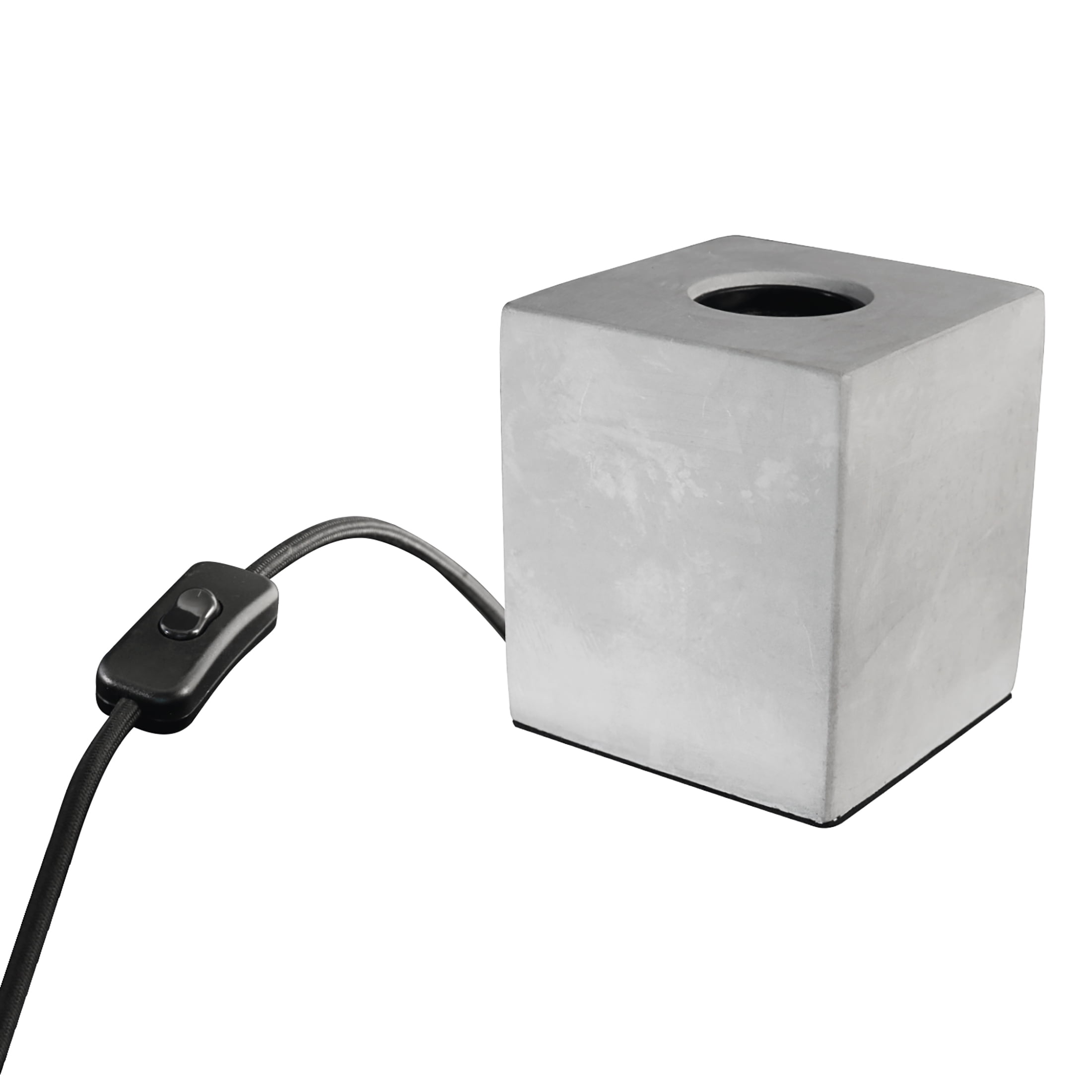 Feit Electric 3.5" inch Industrial Cube Cement Matte Gray Table Lamp Base - No Bulb Included