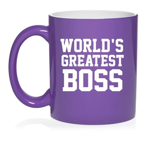 World's Greatest Boss, Gift For Boss Ceramic Coffee Mug Tea Cup Gift (11oz Purple)