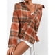 thumbnail image 4 of Camisa A Cuadros Para Mujer, Moda Clásica, Cómoda, Cuello Con Bolsillo En El Pecho, Hombro Caído, Blusa Informal De Manga Larga Para El Hogar, La Escuela Y La Oficina ANGGREK Otros, 4 of 8