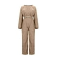 thumbnail image 5 of Oplxuo Women's Fall Corduroy 2 Piece Sets Crop Pullover Sweatshirt with Wide Leg Sweatpants Matching Sweatsuit Outfits, 5 of 5