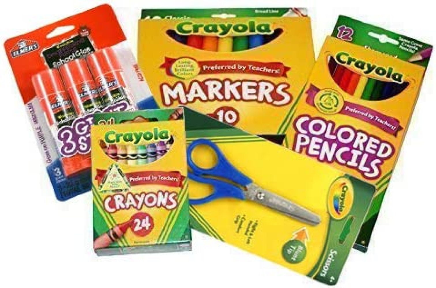 Basic Crayola Back to School Bundle - 5 Items - Crayola Crayons ...