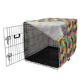 thumbnail image 3 of Colorful Dog Crate Cover, Mosaic Pattern with Lines and Hand Drawn Elements Borders with Trapezoid Shapes, Easy to Use Pet Kennel Cover for Medium Large Dogs, 35" x 23" x 27", Multicolor, by Ambesonne, 3 of 6