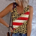 thumbnail image 2 of Bjutir Usa Tank Top Women Summer Sleeveless Stars Stripes Print V Neck Tops Casual Patriotic Breathable Shirts Independence Day Womens Vest Gold Xl, 2 of 5
