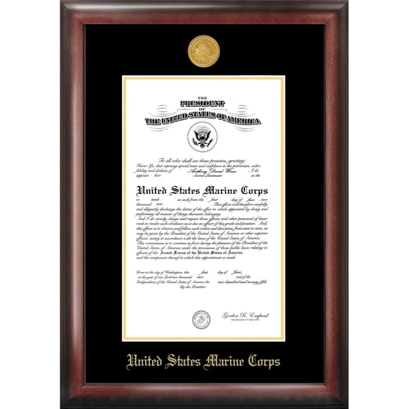 Patriot Frame's Marine 9x14 Certificate Frame with Gold Medallion