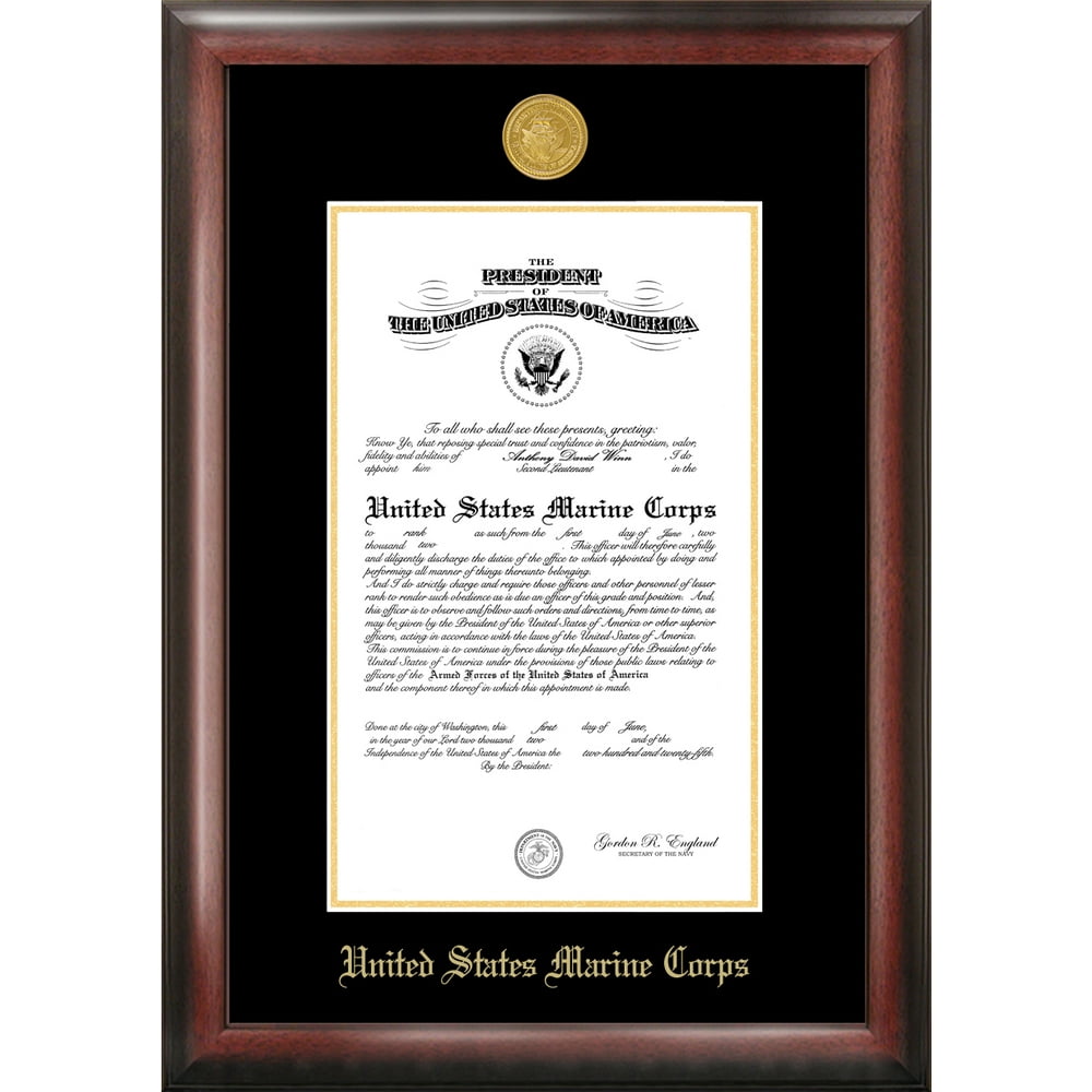 Patriot Frame's Marine 8x10 Certificate Frame with Gold Medallion