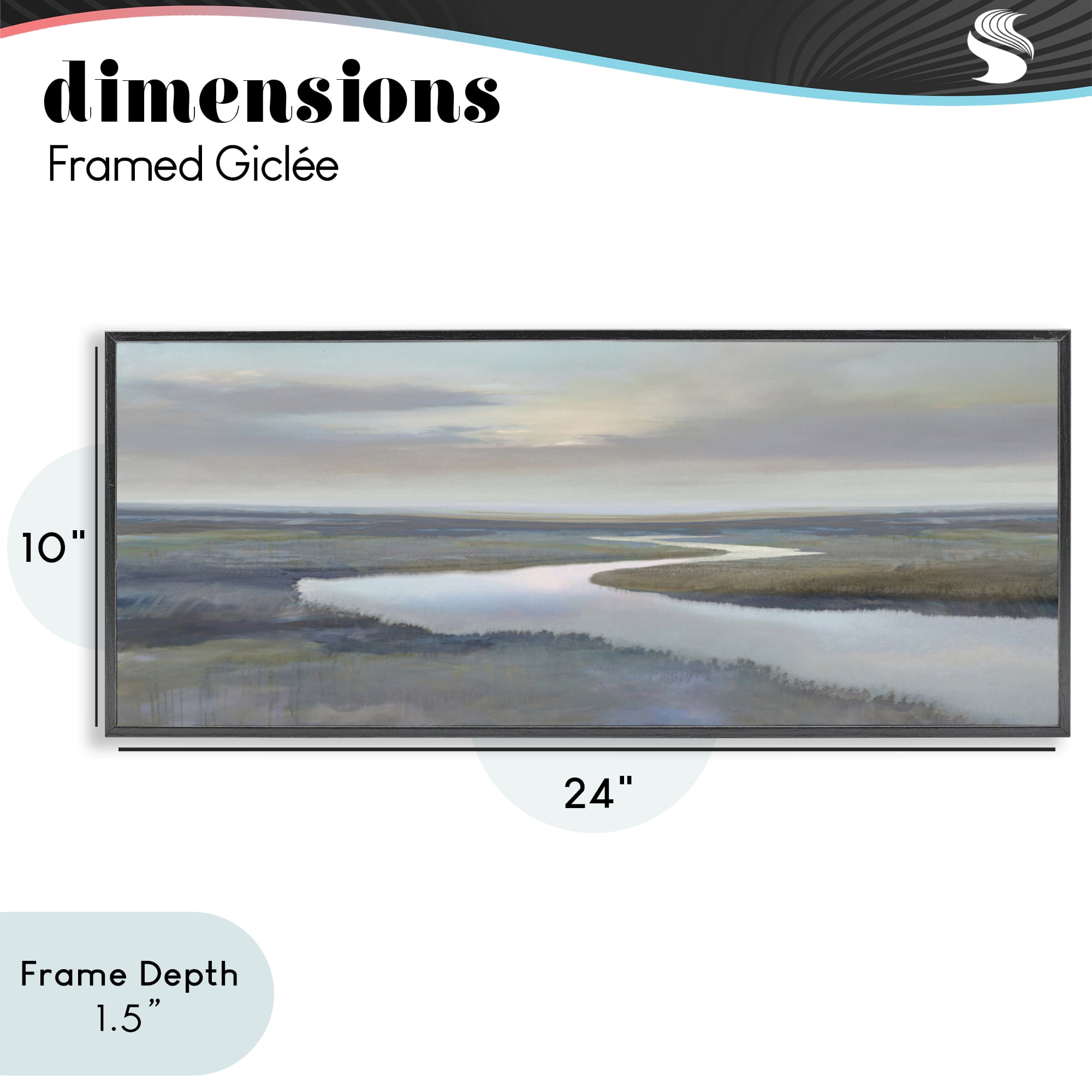 Stupell Industries Foggy Riverbend Atmosphere Black Framed Giclee Art, design by Christy McKee