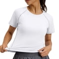thumbnail image 4 of Guluxicc Women Workout Tops Short Sleeve Seamless Athletic Shirts Yoga Gym Sports Breathable Tees, 4 of 6