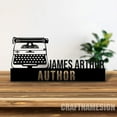 thumbnail image 4 of Craftnamesign Custom Wooden Writer Desk Name Plate, Writing Author Metal Nameplate for desk, 4 of 5